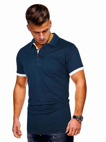 men contrast cuff polo shirt l1xn#, White;black