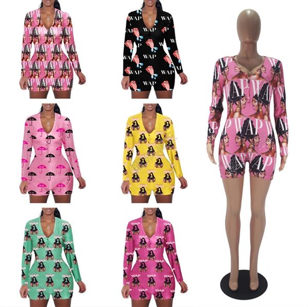 women jumpsuit wap letters umbrella printed long sleeves shorts romper v neck home jumpsuits caroon casual siamese trousers s-xxl d102304, White
women jumpsuit wap letters umbrella printed long sleeves shorts romper v neck home jumpsuits caroon casual siamese trousers s-xxl d102304, White