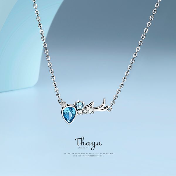thaya elegant 100% 925 sterling silver blue gemstone pendant necklaces for women clear cubic zircon necklaces jewelry gift q0531
thaya elegant 100% 925 sterling silver blue gemstone pendant necklaces for women clear cubic zircon necklaces jewelry gift q0531