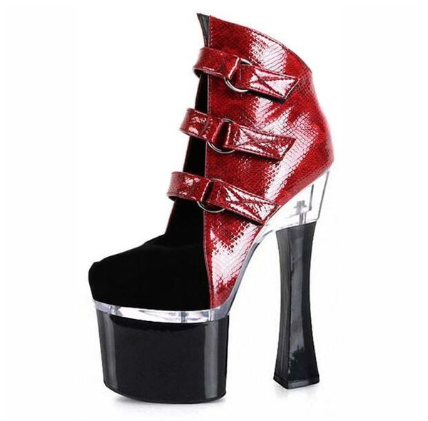 2020 18cm glass wine super high heels thick with colour matching buckle women's belt boots n60z, Black
2020 18cm glass wine super high heels thick with colour matching buckle women's belt boots n60z, Black