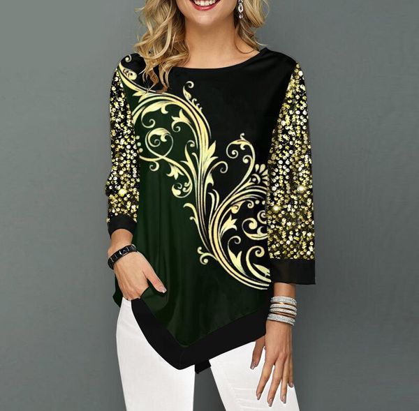 women's blouses & shirts women blouse shirt patchwork long sleeve round neck elegant female print casual loose tee plus size 5xl, White
women's blouses & shirts women blouse shirt patchwork long sleeve round neck elegant female print casual loose tee plus size 5xl, White
