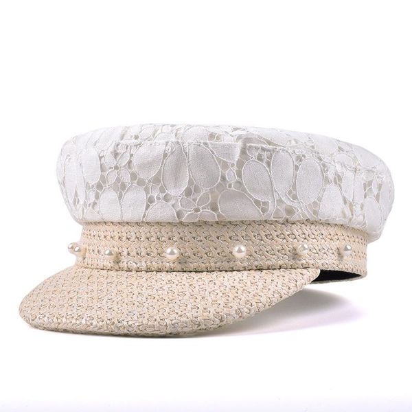 berets h7643 women beret hat girl summer sunscreen lace straw cap female fashion pearl flat sun protection elegant chic hats, Blue;gray
berets h7643 women beret hat girl summer sunscreen lace straw cap female fashion pearl flat sun protection elegant chic hats, Blue;gray