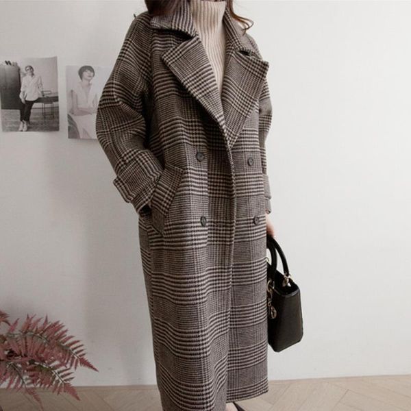 coat wool double wj110 breasted female plaid loose winter long 2020 autumn fashion outerwear coats jackets trench oversize women bocek, Black
coat wool double wj110 breasted female plaid loose winter long 2020 autumn fashion outerwear coats jackets trench oversize women bocek, Black