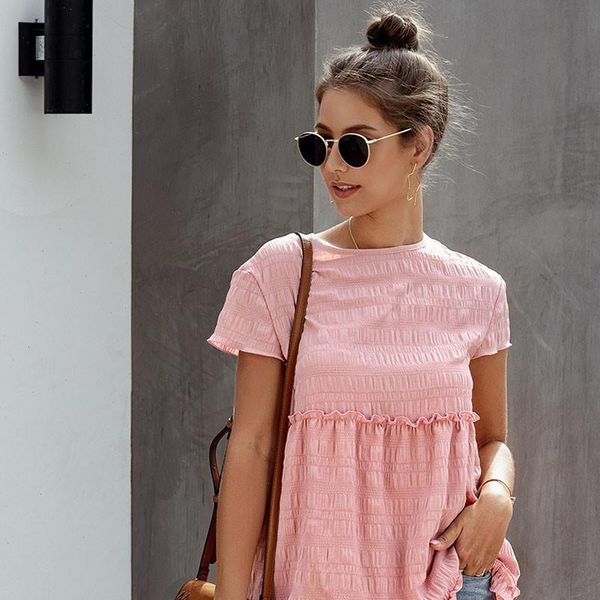 feitong blouses womens round neck ruffled short sleeve casual shirt blouse streetwear women fashion clothing, White
feitong blouses womens round neck ruffled short sleeve casual shirt blouse streetwear women fashion clothing, White