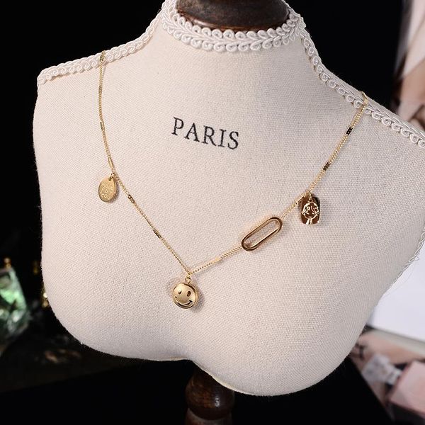 yun ruo 2020 fashion smiling face pendant necklace 18 k gold plated titanium steel jewelry woman gift accessories never fade, Silver
yun ruo 2020 fashion smiling face pendant necklace 18 k gold plated titanium steel jewelry woman gift accessories never fade, Silver