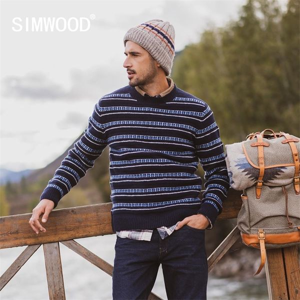 simwood autumn winter new sweater men striped mix wool contrast color knitted pullover sweaters 190412 201124, White;black
simwood autumn winter new sweater men striped mix wool contrast color knitted pullover sweaters 190412 201124, White;black