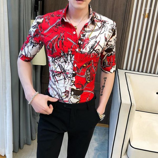 casual shirt british style print middle sleeve men shirts social trend handsome blouse male summer new arrival red1, White;black
casual shirt british style print middle sleeve men shirts social trend handsome blouse male summer new arrival red1, White;black