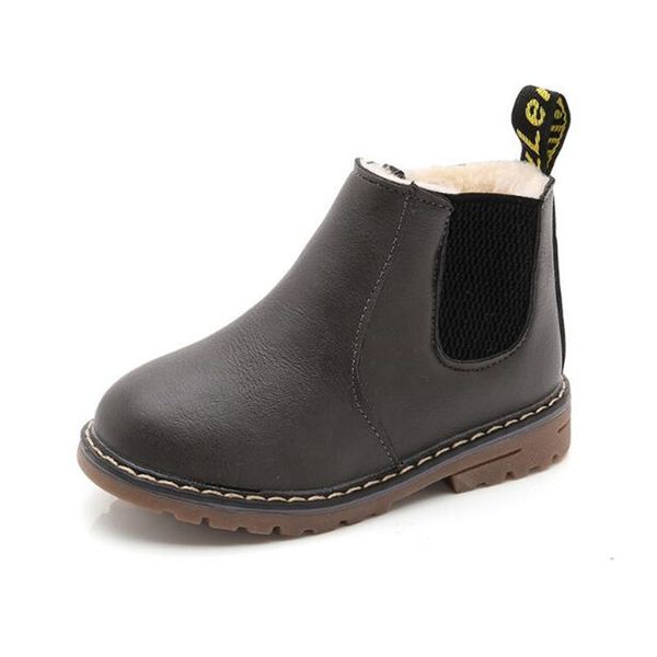 new children pu leather snow boot girl motorcycle rubberboots waterproof kids plush botas shoe lj200911, Black;grey
new children pu leather snow boot girl motorcycle rubberboots waterproof kids plush botas shoe lj200911, Black;grey