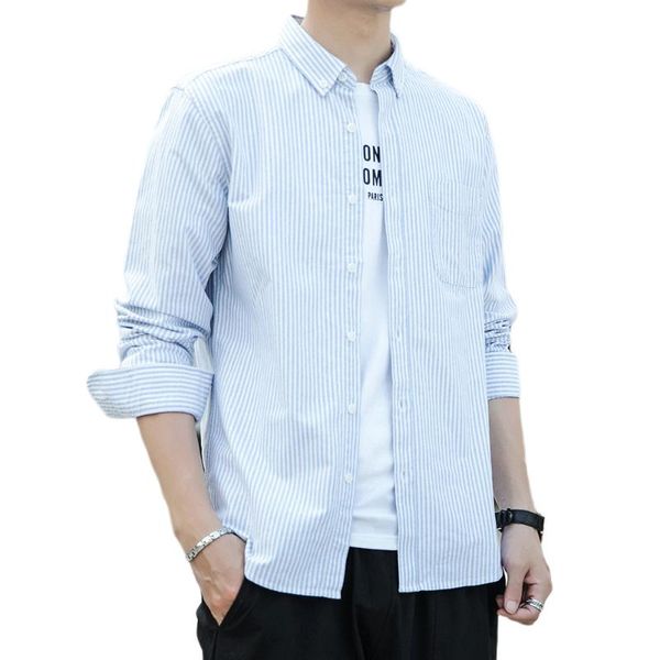 spring and autumn new men's shirt pure cotton oxford spinning leisure stripe long sleeve shirt, White;black
spring and autumn new men's shirt pure cotton oxford spinning leisure stripe long sleeve shirt, White;black