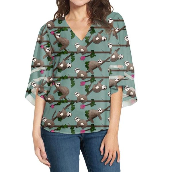 custom chic v neck cartoon sloth animal print soft blouse loose shirt bell sleeve chiffon travel shopping clothes womeu, White
custom chic v neck cartoon sloth animal print soft blouse loose shirt bell sleeve chiffon travel shopping clothes womeu, White