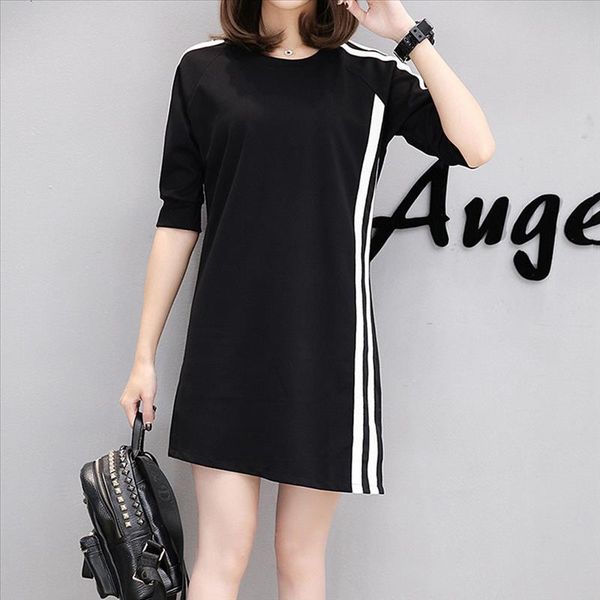 38# casual women o-neck half sleeve print design dress ladies patchwork striped mini dress summer sport dress vestido mujer 2020, Black;gray
38# casual women o-neck half sleeve print design dress ladies patchwork striped mini dress summer sport dress vestido mujer 2020, Black;gray