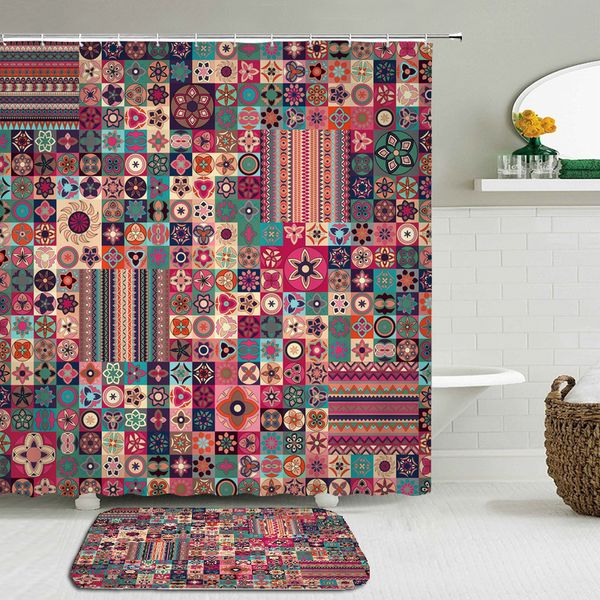 2pcs/set bohemian style printing shower curtain set mat waterproof bath curtain+non-slip mat toilet bathroom home decor
2pcs/set bohemian style printing shower curtain set mat waterproof bath curtain+non-slip mat toilet bathroom home decor
