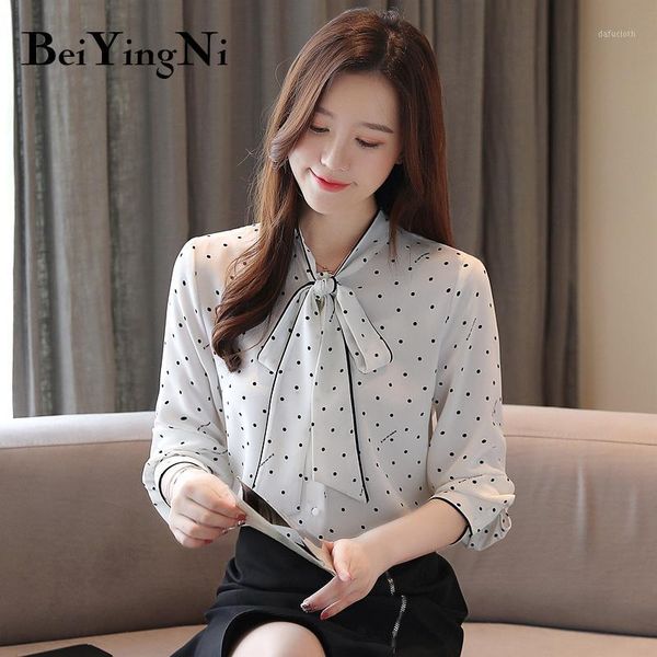 beiyingni blouses women white chiffon elegant bow tie shirts female polka dot printed casual loose office ladies blusas 1
beiyingni blouses women white chiffon elegant bow tie shirts female polka dot printed casual loose office ladies blusas 1