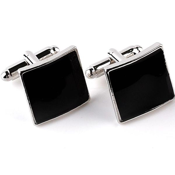 

Formal Occasion Business Cufflinks Square Black Brand Mens French Cuff Links For Sleeve Geometric Rectangle High Quality French Cufflink 6