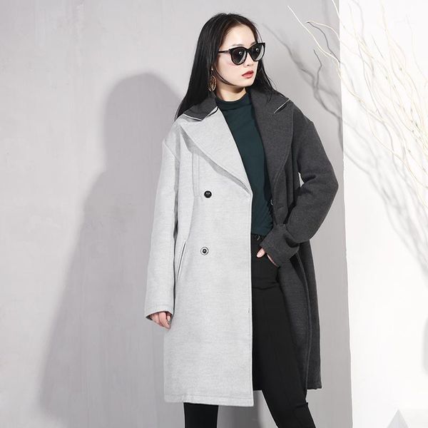 22020 new spring lapel long sleeve solid color black gray match loose board big size jacket women fashion medium long double1
22020 new spring lapel long sleeve solid color black gray match loose board big size jacket women fashion medium long double1