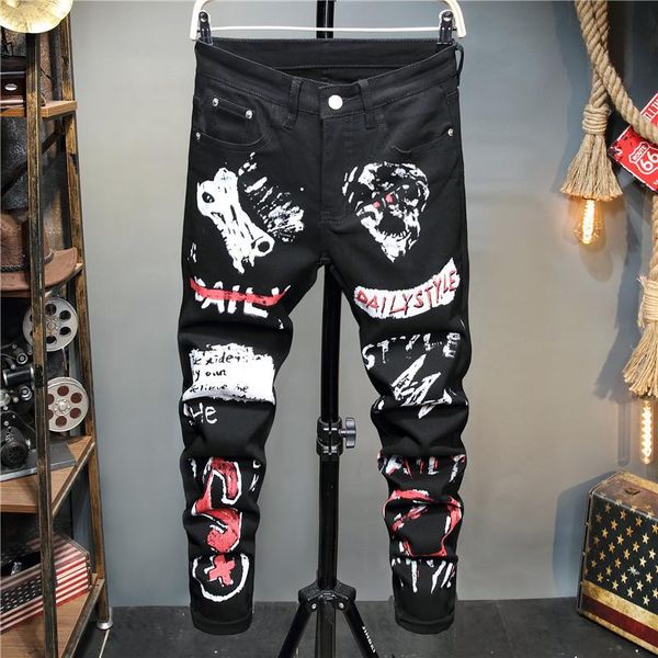 men's jeans european style men black brand mens slim denim trousers straight moto & biker hole pants for 5666, Blue
men's jeans european style men black brand mens slim denim trousers straight moto & biker hole pants for 5666, Blue