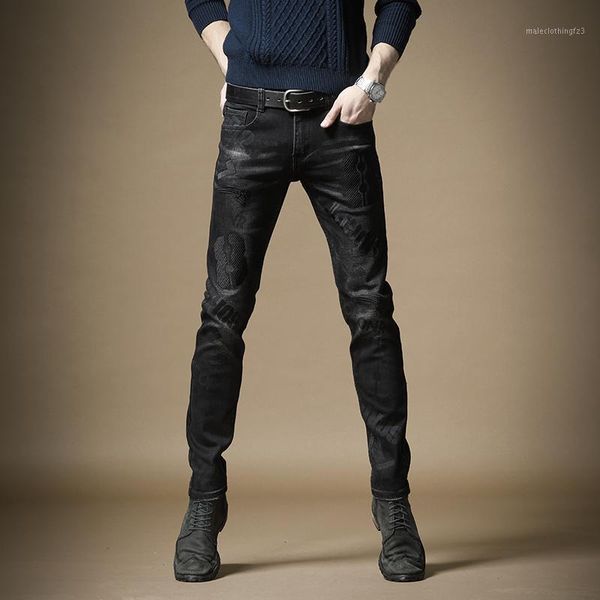 men's jeans autumn winter men's black printed straight fashion streetwear denim trousers slim fit stretch pants1, Blue
men's jeans autumn winter men's black printed straight fashion streetwear denim trousers slim fit stretch pants1, Blue