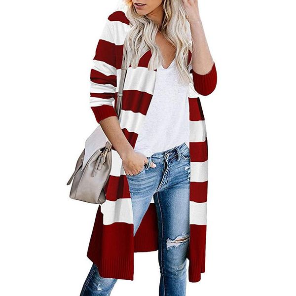 women's knits & tees striped stitching sweater cardigan ladies autumn sweaters for women 2021 long color-blocking pocket knitted cardig, White
women's knits & tees striped stitching sweater cardigan ladies autumn sweaters for women 2021 long color-blocking pocket knitted cardig, White