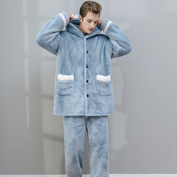 2021 new women's autumn winter flannel pyjamas hooded solid thick female sleepwear single breasted long pants warm pijama 0ka5, Black;red
2021 new women's autumn winter flannel pyjamas hooded solid thick female sleepwear single breasted long pants warm pijama 0ka5, Black;red