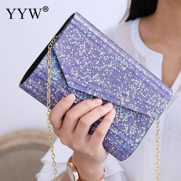 pvc hard-surface clutch bag design women's shoulder bag with chain glitter rectangle clutch bags women purple small bolso mujer
pvc hard-surface clutch bag design women's shoulder bag with chain glitter rectangle clutch bags women purple small bolso mujer