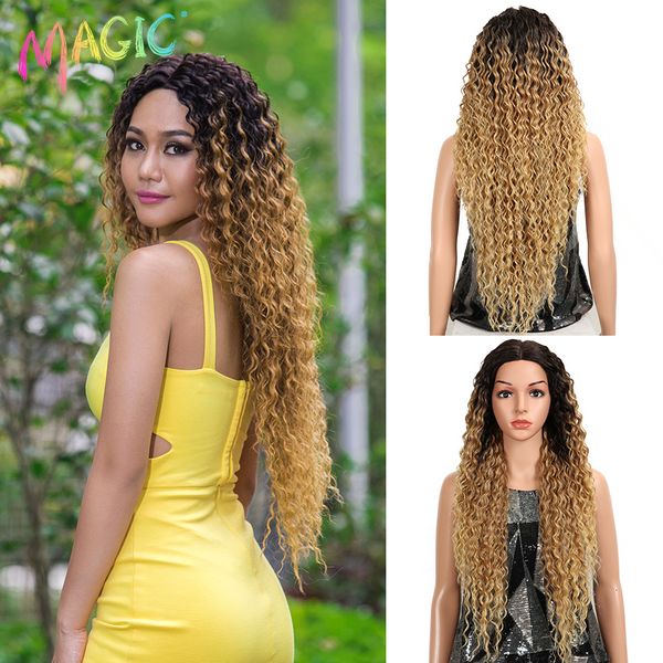 magic hair kinky curly glueless high temperature fiber hair 32 inch natural wave blonde synthetic lace wigs for black women, Black;brown
magic hair kinky curly glueless high temperature fiber hair 32 inch natural wave blonde synthetic lace wigs for black women, Black;brown