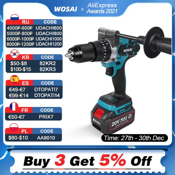 wosai 20v brushless electric drill 20 torque 115nm cordless screwdriver li-ion battery electric power screwdriver drill
wosai 20v brushless electric drill 20 torque 115nm cordless screwdriver li-ion battery electric power screwdriver drill