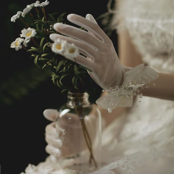 short bride wedding gloves semi sheer design tulle gauze transparent women gloves see through summer glove with butterfly h sqctzv, White
short bride wedding gloves semi sheer design tulle gauze transparent women gloves see through summer glove with butterfly h sqctzv, White