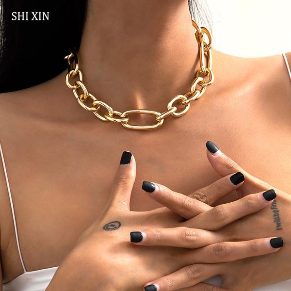 shixin punk miami cuban chunky choker necklace for women collar statement hiphop big thick chains necklaces neck jewelry collier, Silver
shixin punk miami cuban chunky choker necklace for women collar statement hiphop big thick chains necklaces neck jewelry collier, Silver