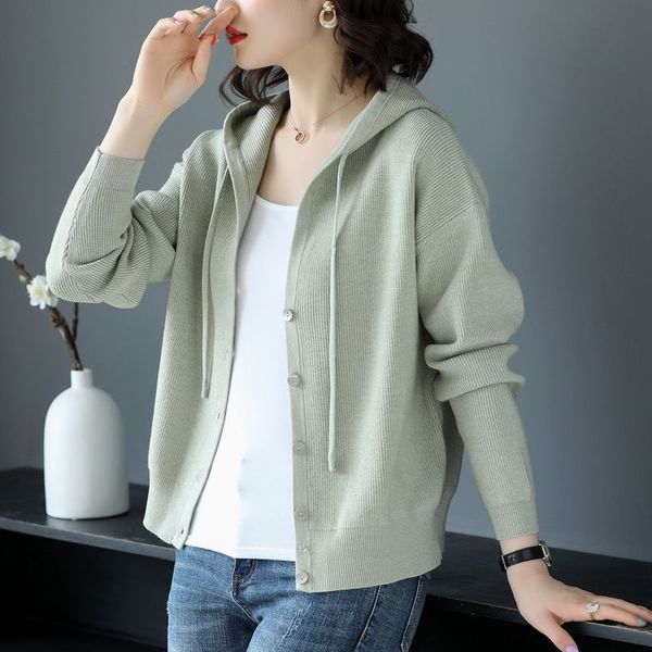 women spring autumn casual hooded thin knitted sweater female loose cropped cardigans coat new ladies solid outerwear g131 y200915, White;black
women spring autumn casual hooded thin knitted sweater female loose cropped cardigans coat new ladies solid outerwear g131 y200915, White;black
