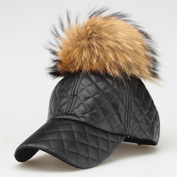 15cm real raccoon fur pompoms hats hip hop cap winter hats for women new autumn female warm pu leather baseball cap y200714, Blue;gray
15cm real raccoon fur pompoms hats hip hop cap winter hats for women new autumn female warm pu leather baseball cap y200714, Blue;gray