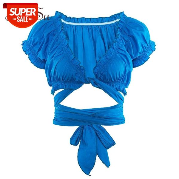 artsu vogue tshirt ruffle crop deep v neck lace up tee shirt femme shirt short sleeve summer fashion asts20773 #xx1j, White
artsu vogue tshirt ruffle crop deep v neck lace up tee shirt femme shirt short sleeve summer fashion asts20773 #xx1j, White