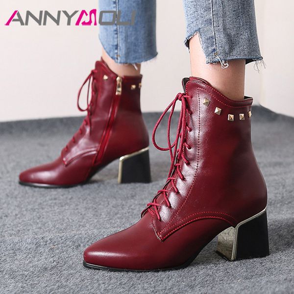 annymoli женщина boots узелок высокий каблук ботильоны rivet толстый каблук short zip остроконечные toe леди обувь осень зима красный 43, Black
annymoli женщина boots узелок высокий каблук ботильоны rivet толстый каблук short zip остроконечные toe леди обувь осень зима красный 43, Black