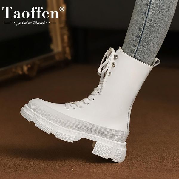 taoffen women half short boots real leather lace up women winter autumn shoes fashion winter shoes footwear size 34-42, Black
taoffen women half short boots real leather lace up women winter autumn shoes fashion winter shoes footwear size 34-42, Black