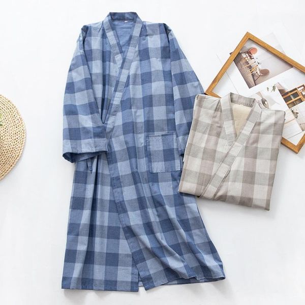 new spring and autumn pure cotton gauze nightgown mens simple plaid bathrobe thin section long-sleeved home service four seasons1, Black;brown
new spring and autumn pure cotton gauze nightgown mens simple plaid bathrobe thin section long-sleeved home service four seasons1, Black;brown