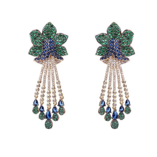 xiumeiyizu luxury large flower earrings handmade inlay zircon tassel fashion wedding earrings rhodium/gold plating jewelry, Silver
xiumeiyizu luxury large flower earrings handmade inlay zircon tassel fashion wedding earrings rhodium/gold plating jewelry, Silver