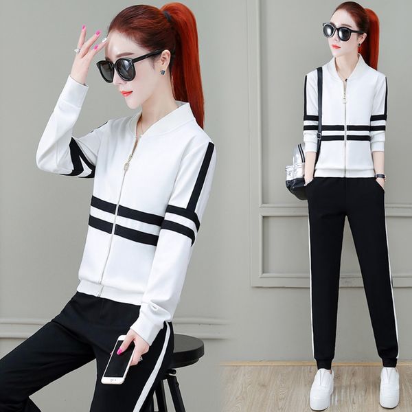 s362205 large size sports suit for women 2020 summer new slim baseball collar baseball sweater sweater two-piece running suit pz1kw, Gray
s362205 large size sports suit for women 2020 summer new slim baseball collar baseball sweater sweater two-piece running suit pz1kw, Gray