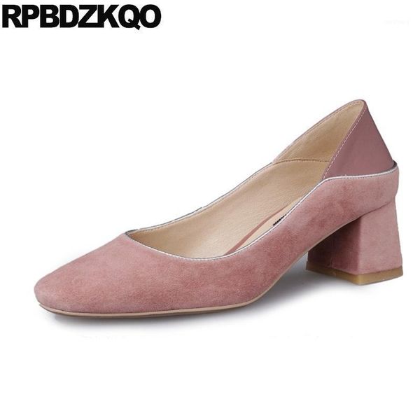 pink genuine leather square toe suede sheepskin shoes women thick fashion pumps sandals size 33 slip on chunky mules slipper1, Black 
pink genuine leather square toe suede sheepskin shoes women thick fashion pumps sandals size 33 slip on chunky mules slipper1, Black