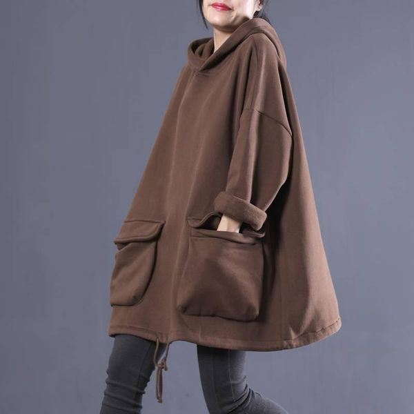 superaen winter 2020 new loose plus size solid plush thick mid-length all match hoodies women, Black
superaen winter 2020 new loose plus size solid plush thick mid-length all match hoodies women, Black