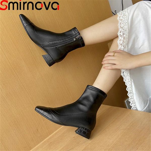 boots smirnova 2021 arrival fashion women genuine leather thick heels square toe autumn winter ankle, Black
boots smirnova 2021 arrival fashion women genuine leather thick heels square toe autumn winter ankle, Black
