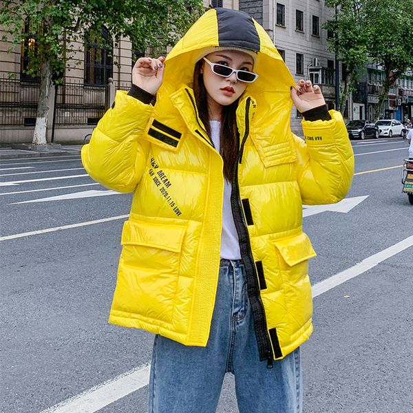 hooded shiny woman parkas coats thicken warm women's winter jacket glossy cotton padded with zipper loose thick coat outwear 201119, Black
hooded shiny woman parkas coats thicken warm women's winter jacket glossy cotton padded with zipper loose thick coat outwear 201119, Black