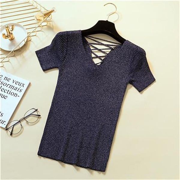 short sleeved v neck hollow knitted sweater female back hollow slim slimming solid bottoming sweater pullover women spring 2020 bbyjnq, White;black
short sleeved v neck hollow knitted sweater female back hollow slim slimming solid bottoming sweater pullover women spring 2020 bbyjnq, White;black