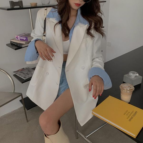 women's suits & blazers autumn fashion blazer jacket women casual pockets long sleeve work suit coat office lady solid slim 2021 white, White;black
women's suits & blazers autumn fashion blazer jacket women casual pockets long sleeve work suit coat office lady solid slim 2021 white, White;black