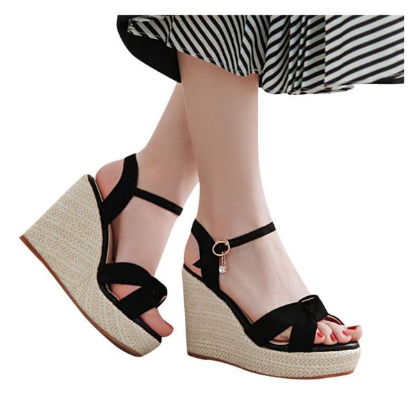 sagace women sandals summer fashion casual with rhinestone buckle rope wedge sandals cross strap tie knot females shoes, Black
sagace women sandals summer fashion casual with rhinestone buckle rope wedge sandals cross strap tie knot females shoes, Black