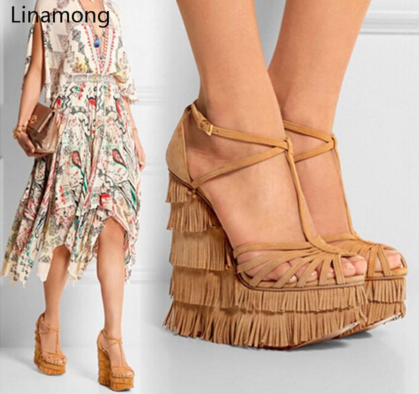 new fashion cut-outs cross strap tassels wedge sandals high platform height increasing woman sandal shoes y200702, Black
new fashion cut-outs cross strap tassels wedge sandals high platform height increasing woman sandal shoes y200702, Black