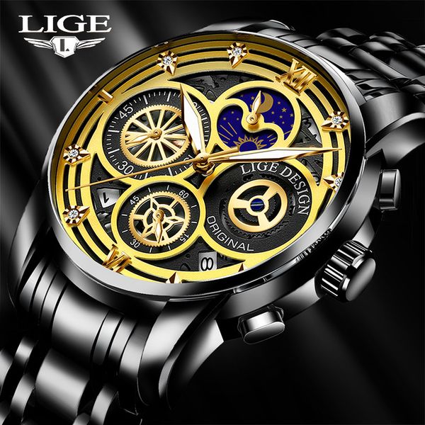 lige 2021 new fashion men watches calendar stainless steel brand luxury sport chronograph quartz watch men relogio masculino, Silver
lige 2021 new fashion men watches calendar stainless steel brand luxury sport chronograph quartz watch men relogio masculino, Silver