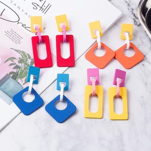 sweet geometric frosted acrylic drop earrings for women candy colors korean exaggerated square pendant earrings gifts jewelry, Silver
sweet geometric frosted acrylic drop earrings for women candy colors korean exaggerated square pendant earrings gifts jewelry, Silver