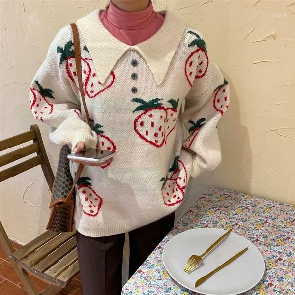 hzirip loose chic strawberries casual sweet jumpers 2020 vintage girls knitted autumn elegant women femme warm soft sweater1, White;black
hzirip loose chic strawberries casual sweet jumpers 2020 vintage girls knitted autumn elegant women femme warm soft sweater1, White;black