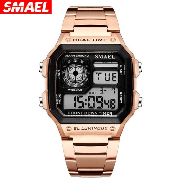 smael smer watch new men's steel band watch business simple fashion multifunctional waterproof electronic watch, Slivery;brown
smael smer watch new men's steel band watch business simple fashion multifunctional waterproof electronic watch, Slivery;brown