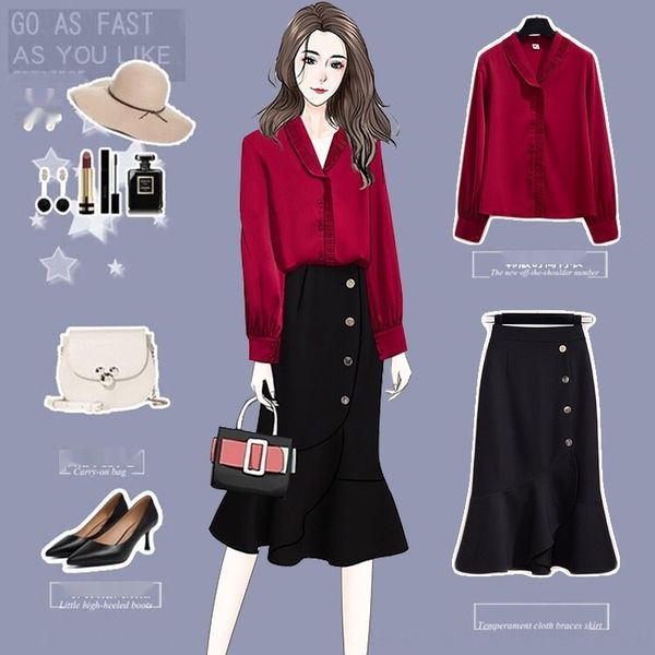 kmd2h ermo style niche shirt high waist two-piece suit western style light skirt french women's fashion skirt fishtail skirtshirt fisht, Gray
kmd2h ermo style niche shirt high waist two-piece suit western style light skirt french women's fashion skirt fishtail skirtshirt fisht, Gray