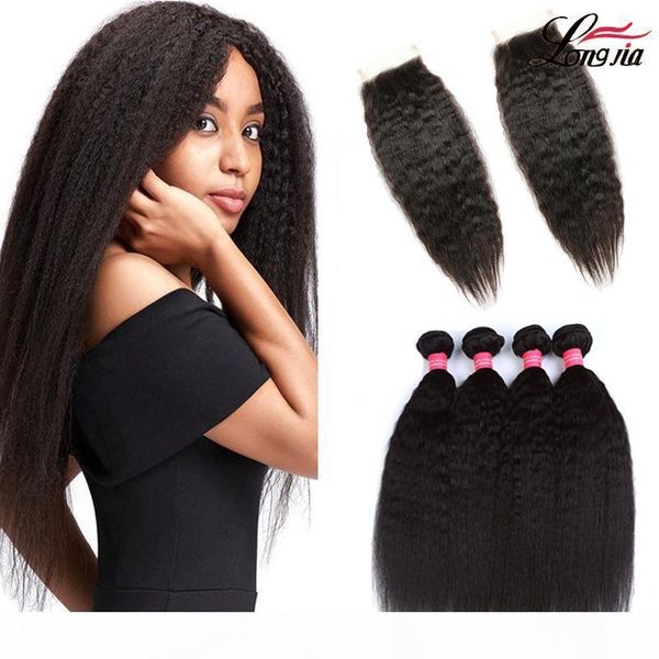 brazilian kinky straight hair weave bundles with closure human virgin hair 3 bundles with lace closure yaki human hair extensions, Black
brazilian kinky straight hair weave bundles with closure human virgin hair 3 bundles with lace closure yaki human hair extensions, Black